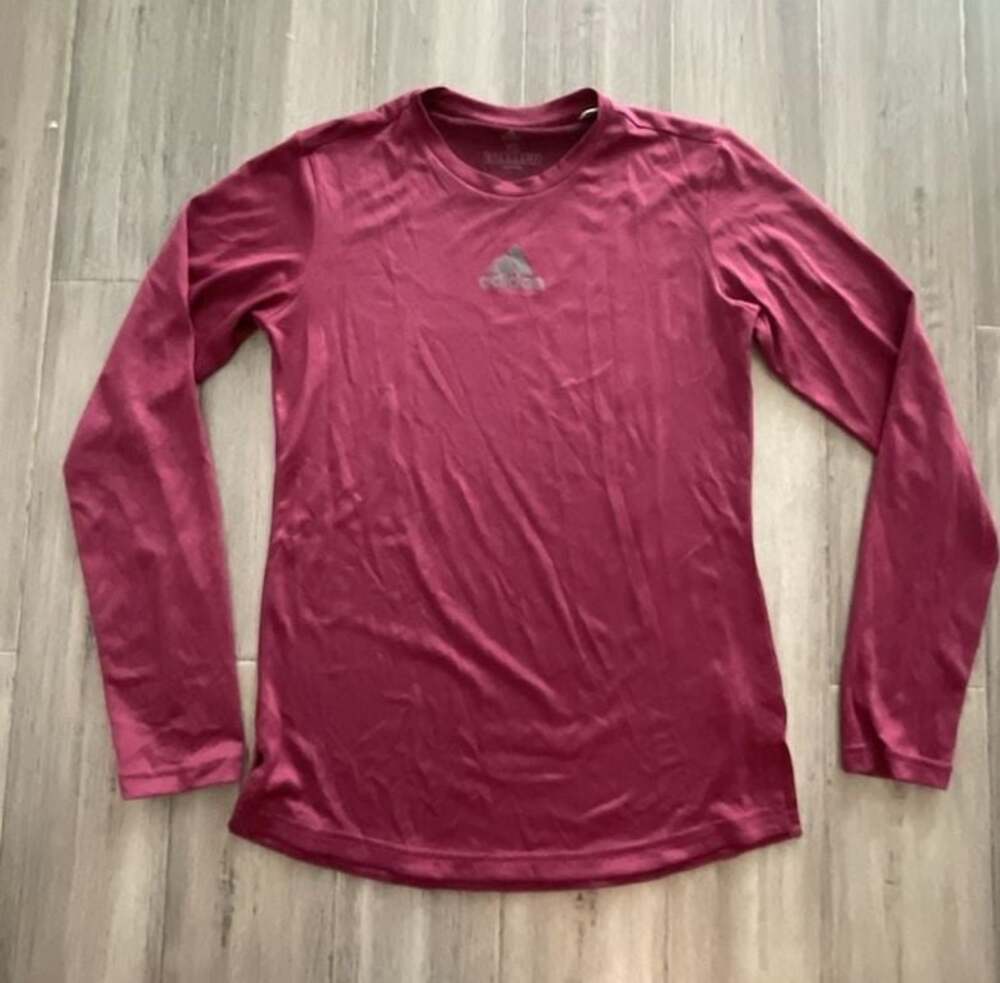 Adidas Women's Long Sleeve Performance Shirt Maroon Size XS